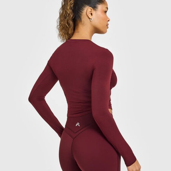 NWT Oner Active Mellow Soft Mid Long Sleeve Top in Rosewood - Size Small - Picture 3 of 6